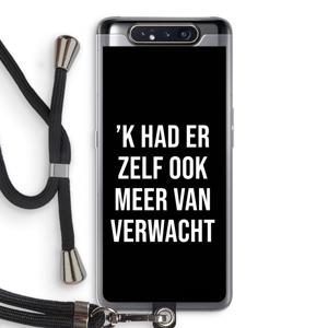 Meer verwacht  - Zwart: Samsung Galaxy A80 Transparant Hoesje met koord