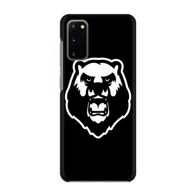 Angry Bear (black): Volledig geprint Samsung Galaxy S20 Hoesje