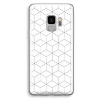Zwart-witte kubussen: Samsung Galaxy S9 Transparant Hoesje