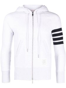 Thom Browne logo-patch stripe-detail hoodie - Blanc