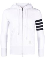 Thom Browne logo-patch stripe-detail hoodie - Blanc - thumbnail