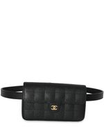 CHANEL Pre-Owned sac banane Choco Bar en cuir - Noir