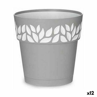 Zelfwaterende bloempot Stefanplast Cloe Grijs Plastic 19 x 19 x 19 cm (12 Stuks)