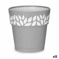 Zelfwaterende bloempot Stefanplast Cloe Grijs Plastic 19 x 19 x 19 cm (12 Stuks)
