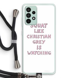 Christian Grey: Samsung Galaxy A52s 5G Transparant Hoesje met koord