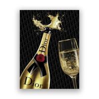 Glasschilderij - Dior Champagne - 60 x 80 cm