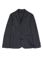 Emporio Armani Kids blazer boutonné à plaque logo - Bleu