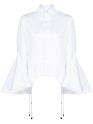 Noir Kei Ninomiya chemise à détails de laçage - Blanc