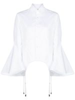 Noir Kei Ninomiya chemise à détails de laçage - Blanc