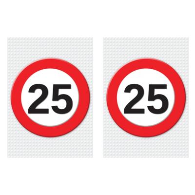 Verjaardag deurposter - 2x - 25 jaar - stopbord - 59 x 84 cm - leeftijd feestartikelen Verjaardag deurposter - 2x - 25 jaar - stopbord - 59 x 84 cm - leeftijd feestartikelen