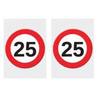 Verjaardag deurposter - 2x - 25 jaar - stopbord - 59 x 84 cm - leeftijd feestartikelen Verjaardag deurposter - 2x - 25 jaar - stopbord - 59 x 84 cm - leeftijd feestartikelen
