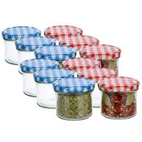 Weckpotten / inmaakpotten - rood - 12x stuks - 230 ml - met draaideksel - glas