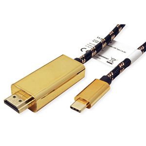 ROLINE 11.04.5844 USB grafische adapter 3840 x 2160 Pixels Zwart, Goud