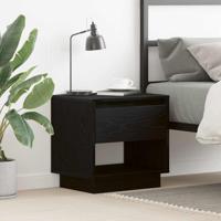 Nachtkast met lade Zwart eiken 45 x 34 x 44 cm Bewerkt hout