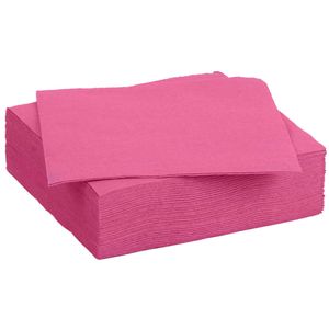 Diner/feest servetten - 30x - fuchsia roze - 38 x 38 cm - papier - 3-laags