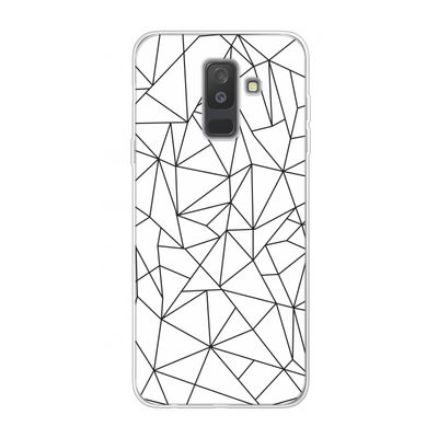 Geometrische lijnen zwart: Samsung Galaxy A6 Plus (2018) Transparant Hoesje
