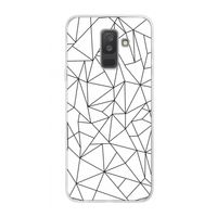 Geometrische lijnen zwart: Samsung Galaxy A6 Plus (2018) Transparant Hoesje