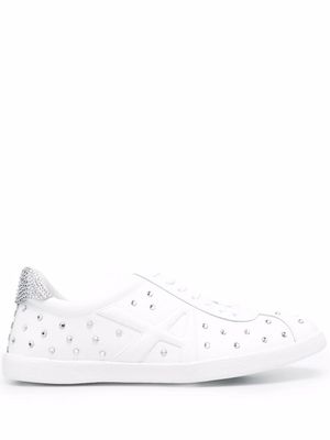 Aquazzura baskets à ornements en cristal - Blanc