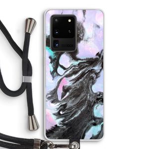 Pastel zwart: Samsung Galaxy S20 Ultra Transparant Hoesje met koord