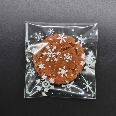 5 packs Snowflake kerst snoep cookie snack tas zelfklevende Gift Bag grootte: 7x7cm