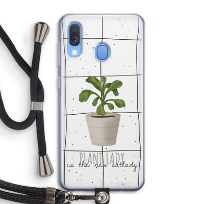 Kamerplant op vensterruit: Samsung Galaxy A40 Transparant Hoesje met koord