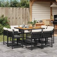 9-delige Tuinset poly rattan zwart 9-delige Tuinset poly rattan zwart