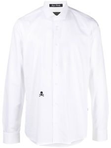 Philipp Plein chemise en coton à broderies tête de mort - Blanc