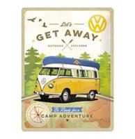 Metalen Plaat 'VW Volkswagen Let's Get Away' 30 x 40 cm - thumbnail