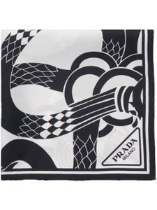 Prada écharpe à imprimé peau de serpent - Blanc