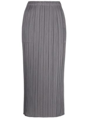 Pleats Please Issey Miyake jupe mi-longue à design plissé - Gris