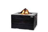 Happy Cocooning: Vuurtafel vierkant Teak - antraciet Happy Cocooning: Vuurtafel vierkant Teak - antraciet