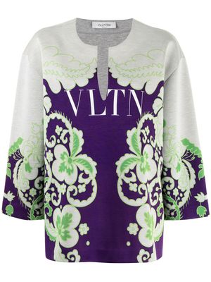 Valentino Garavani sweat VLTN à fleurs - Violet
