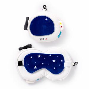 Ruimtevaart knuffel/reiskussen/slaapmasker - 2-in-1 set - voor kinderen