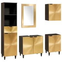 Badkamermeubelsets 5 pcs Zwart en Goud 38 x 33 x 160 cm