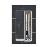 Balpen en vulpen Parker Jotter stainless steel GT medium - thumbnail