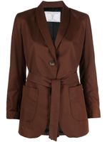 Société Anonyme blazer ceinturé en coton à simple boutonnage - Marron