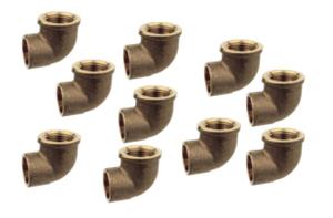 Kirchhoff Roodmessing overgangshoek 90°, blank, 15 mm x 1/2"IT, 1 socket (4090g) (10x) - 989231060
