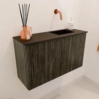Toiletmeubel Mondiaz Joya | 70 cm | Meubelkleur Shadow | Faye wastafel Urban Rechts | Zonder kraangat(en) Toiletmeubel Mondiaz Joya | 70 cm | Meubelkleur Shadow | Faye wastafel Urban Rechts | Zonder kraangat(en)