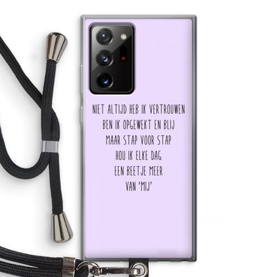 Zelfvertrouwen: Samsung Galaxy Note 20 Ultra / Note 20 Ultra 5G Transparant Hoesje met koord