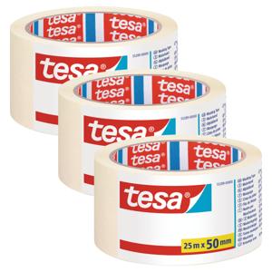 Tesa Afplaktape/schilderstape - 3x - 50 mm x 25 m - maskeertape - schilderen tools