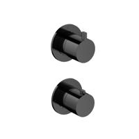 Inbouw thermostaat - Afbouwdeel Hotbath Ace Met 3-Weg Stop-Omstel Gepolijst Zwart PVD - thumbnail