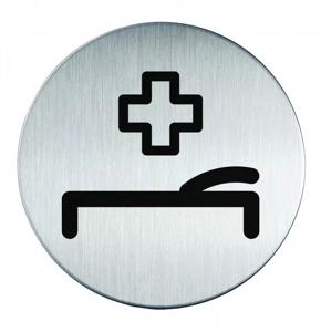 Novioproducts Pictogram zelfklevend rond EHBO-ruimte RVS