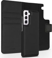 Accezz Premium Leather 2 in 1 Wallet Bookcase Samsung Galaxy S21 Telefoonhoesje Zwart - thumbnail