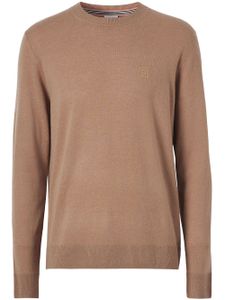 Burberry pull en cachemire à motif monogrammé brodé - Marron