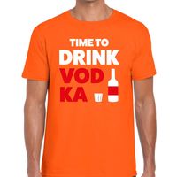 Time to Drink Vodka tekst t-shirt oranje heren