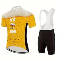 Voor heren Wielrenshirt met strakke shorts Korte mouw Bergracen Wegwielrennen Geel Oktoberfest bier Fietsen Spandex Sport Oktoberfest bier Kleding Lightinthebox