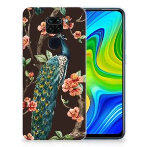 Xiaomi Redmi Note9 TPU Hoesje Pauw met Bloemen