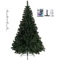 Kunst kerstboom Imperial Pine 120 cm met gekleurde lampjes   - - thumbnail
