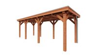 Trendhout Overkapping Siena 715x300 cm- Plat dak- Onbehandeld lariks Douglas hout- Trendhout