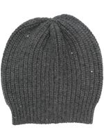 Brunello Cucinelli bonnet à sequins brodés - Gris